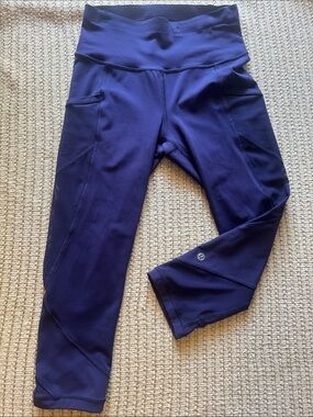 lululemon athletica Girls' Purple Capri Leggings with Side Pockets